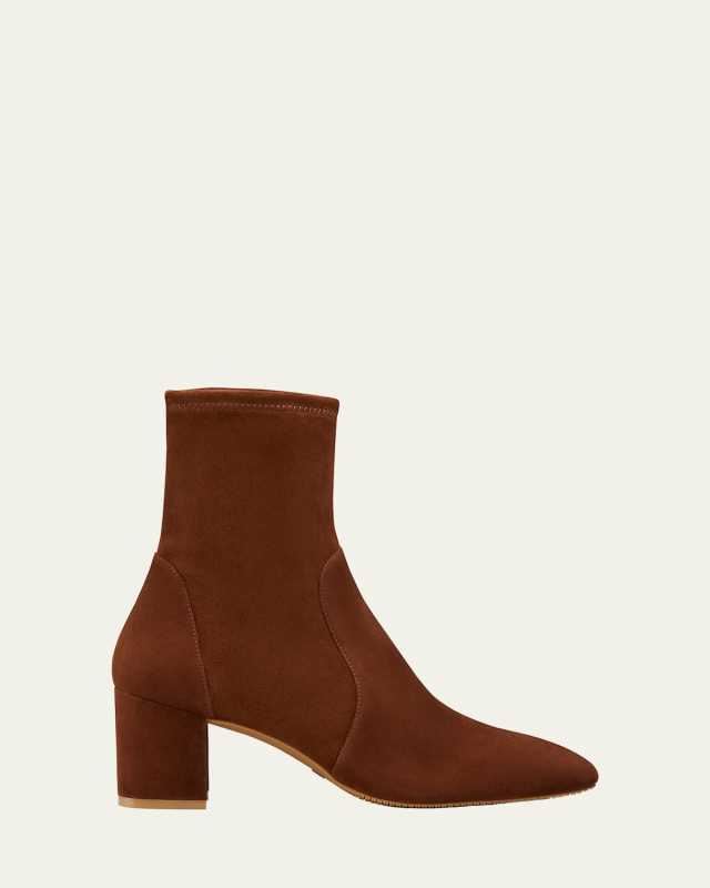 Yuliana Stretch Suede Ankle Booties